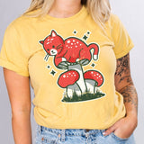 Mushroom Cat Unisex Tee
