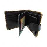 Polish flower embossed vegan leather bifold medium wallet