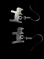 Little Kitty Silver Dangle Earrings