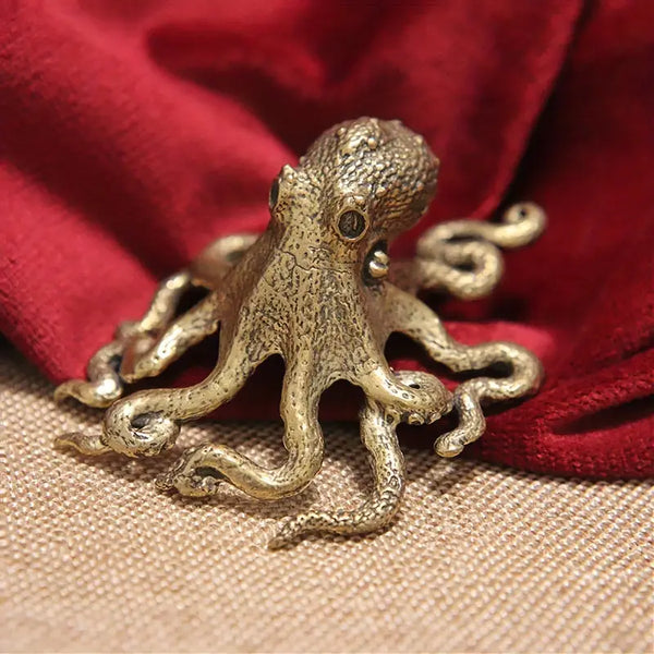 Brass Octopus Miniature Figurines