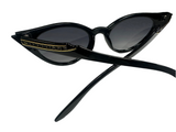 Thin cat eye gold trim sunglasses
