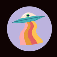 Rainbow Abduction UFO Pin