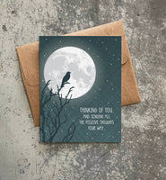 Thinking Of You Crow Silhouette Greeting Card