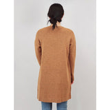 Open Front Mid-Length Cardigan with Pockets