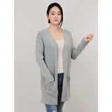 Open Front Mid-Length Cardigan with Pockets