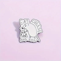 Eat Cheese and Sin Rat Alloy Pin