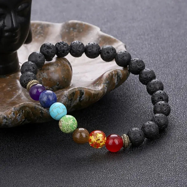Lava Stone Chakra Gemstone Bracelets
