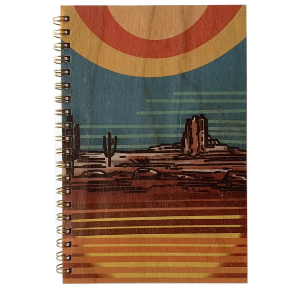 Desert Sunset Wooden Notebook