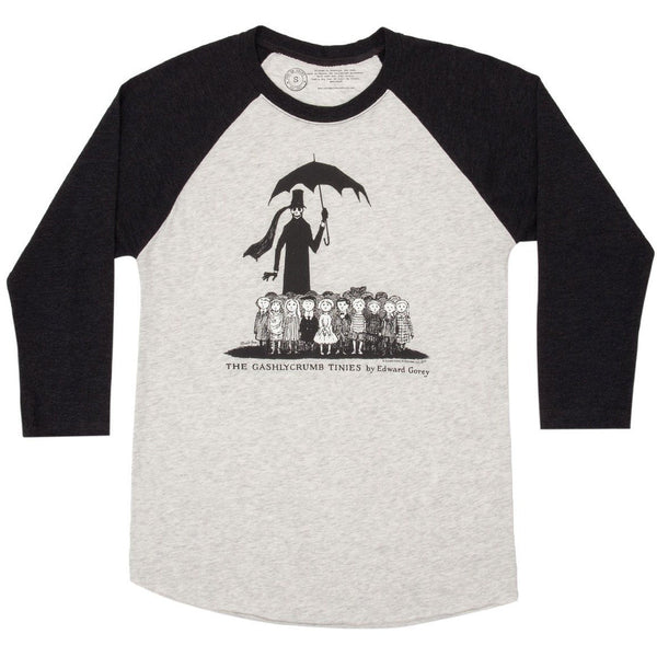 The Gashlycrumb Tinies Unisex 3/4-Sleeve Raglan