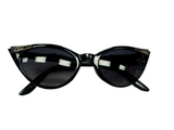 Thin cat eye gold trim sunglasses