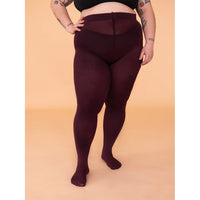 Burgundy Opaque Tights