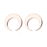 Lunar Crescent Rose Gold Studs