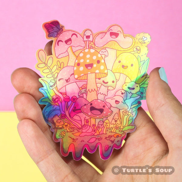 Psychedelic Mushroom Holographic Sticker