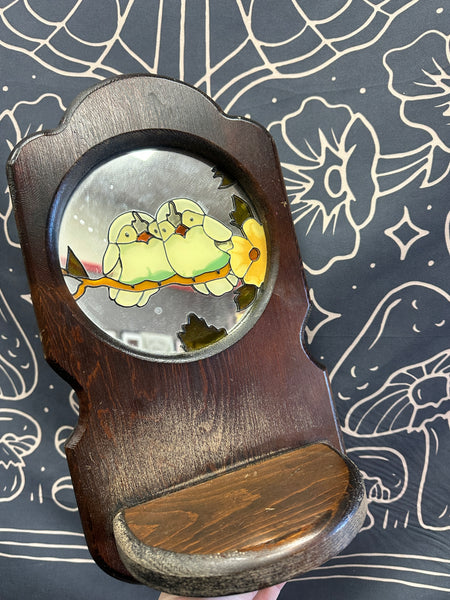 Bird Imitation Stained Glass Trinket Shelf