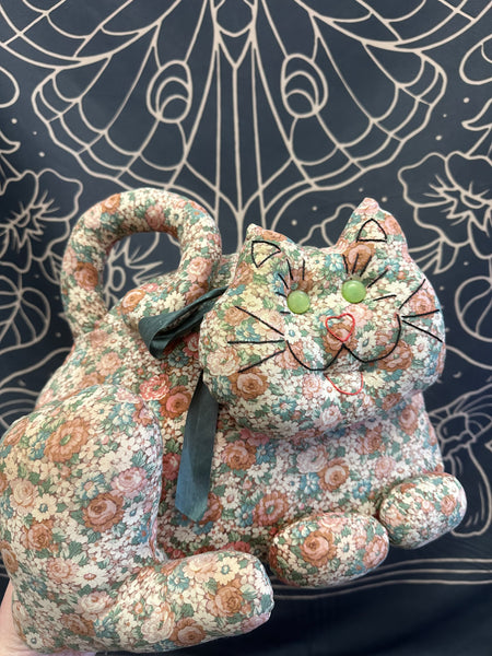 Cottage Core Grandma Kitty Door Stop