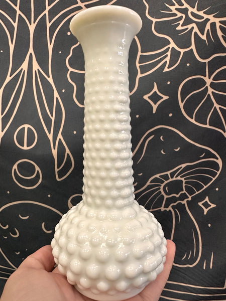 E.O Brody Bumpy Milk Glass Vase