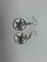 Crow Silver Finish Dangle Earrings