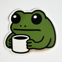 Coffee Frog Vinyl Sticker