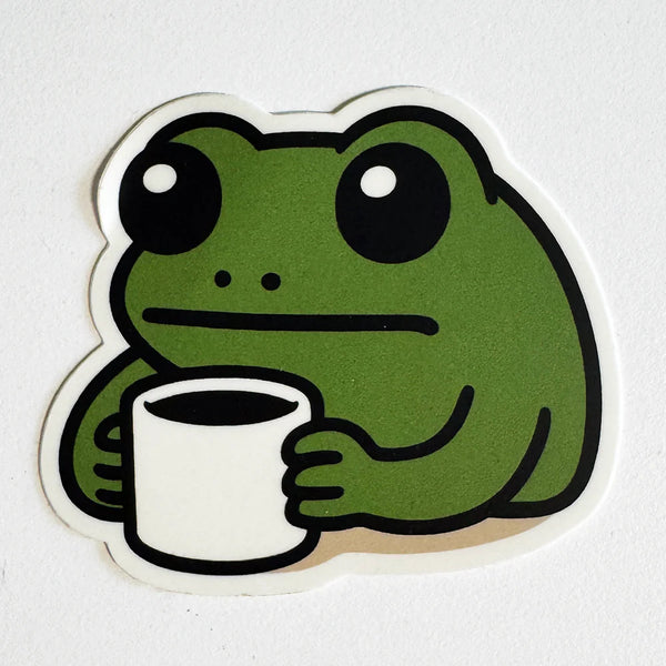 Coffee Frog Vinyl Sticker