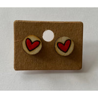 Wooden Heart Studs