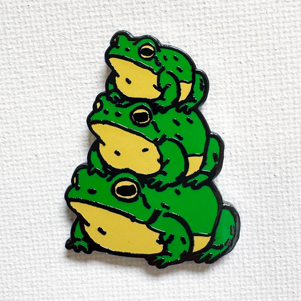 Triple Frog Stack Enamel Pin