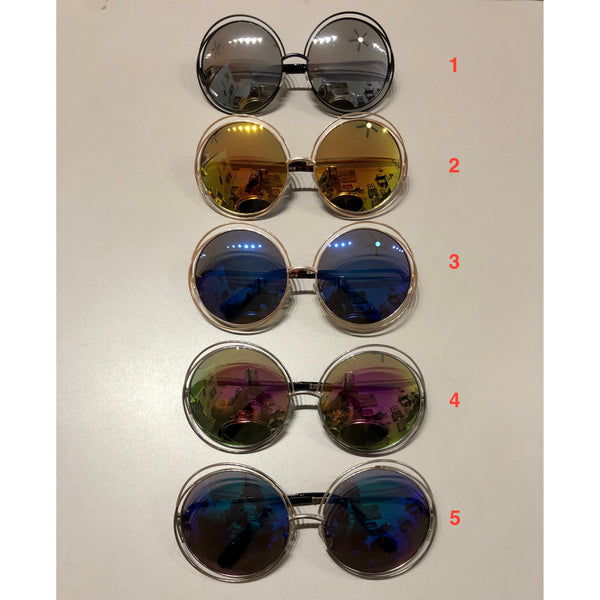 Oversize Double Wired Round Sunglasses
