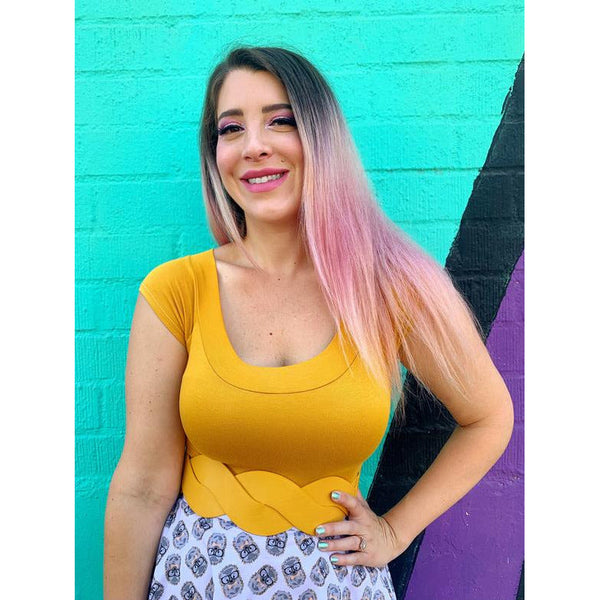 Mustard Yellow Boat Neck Top