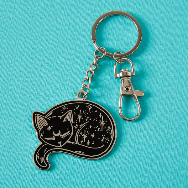 Mystic Cat Enamel Keyring