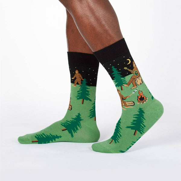 Sasquatch Camp Out Crew Socks -Men's Sizing