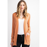 Open Front Mid-Length Cardigans - Assorted Colours