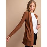 Open Front Mid-Length Cardigans - Assorted Colours