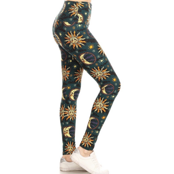 Sun and Moon Print Leggings