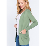 Open Front Mid-Length Cardigans - Assorted Colours