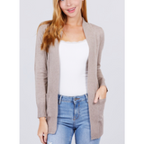 Open Front Mid-Length Cardigans - Assorted Colours