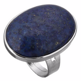 Natural Stone Resizable Ring - Silver Finish
