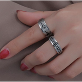 Moon & Star Titanium Spinner Ring