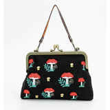 Mushroom Kiss Lock Purse - Black