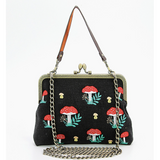 Mushroom Kiss Lock Purse - Black