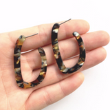 Oval Resin Earrings - Assorted Colours