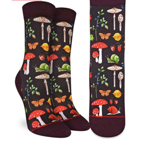 Mushroom Bugs and Snails Active Wear Socks- Women's Sizes