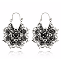 Small Floral Hoop Earrings