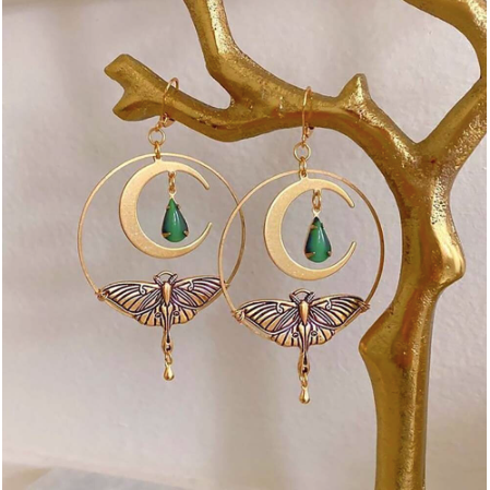Moth Moon Statement Earrings