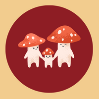 Mushroom Family Pin