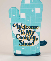 Welcome to my Cooking Show Blue Q Oven Mitt