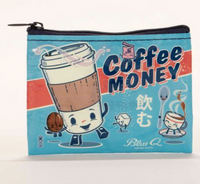 Coffee Money Blue Q coin purse