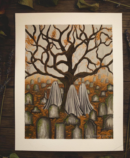 Gloomy Grove Niki Quist Ghost Print - Grimwood