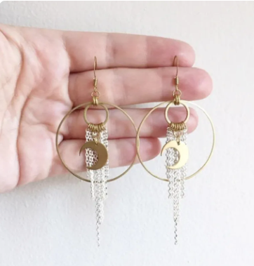 Crescent Moon Statement Earrings