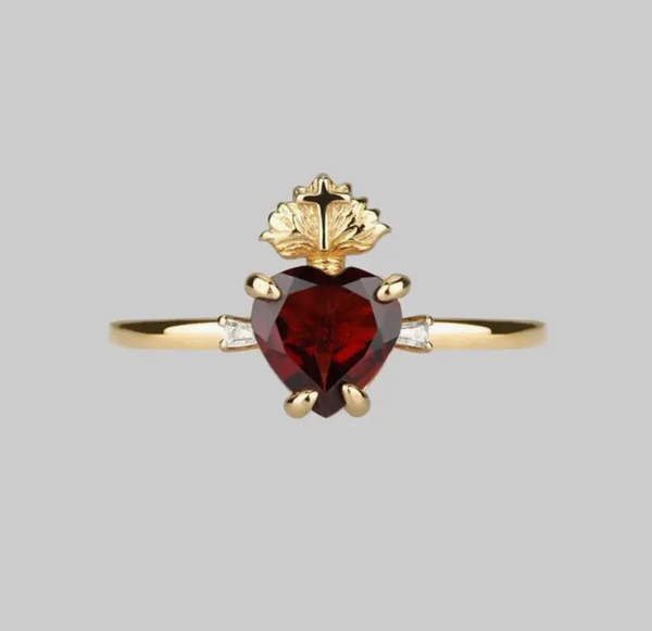 Gold Plated Sacred Heart Ring