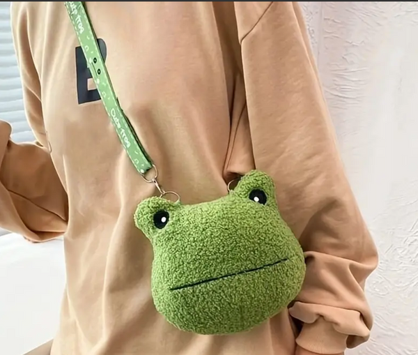 Green Froggy Head Mini Cross Body Bag