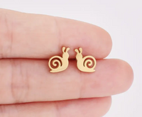 Gold Plated Snail Stud Earrings